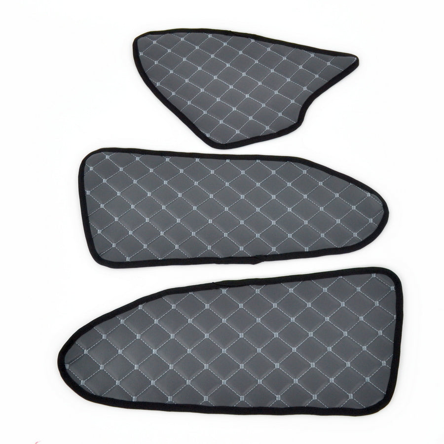 Tapis de panneaux de porte avec cache supplémentaire – cuir synthétique (éco-cuir), conduite à droite, gris, adapté pour Mercedes Actros MP4