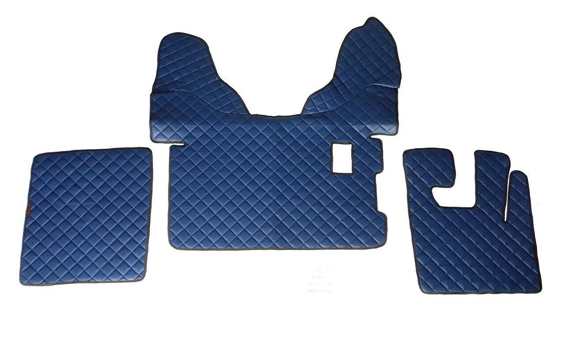 Blue Eco Leather Floor Mats – suitable for DAF 105, Right-Hand Drive, Automatic, 2009+