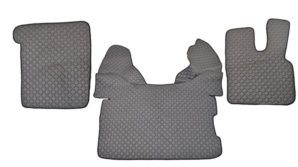 Tapis de sol en cuir synthétique (éco-cuir) gris foncé – adapté pour DAF 106, conduite à droite, 2015+, antidérapant