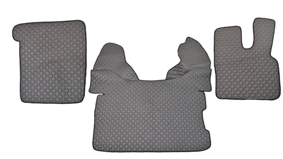 Tapis de sol en cuir synthétique (éco-cuir) gris – adaptés pour DAF 106, conduite à droite, 2015+
