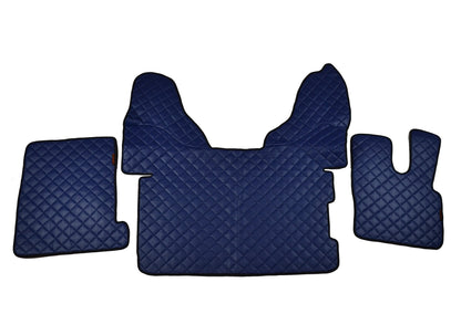Blue Eco Leather Floor Mats – suitable for DAF 106, Right-Hand Drive, 2015+