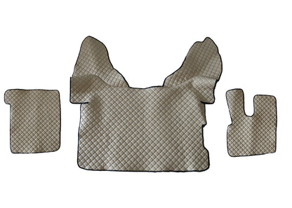 Tapis de sol beige en cuir synthétique (éco-cuir) – adapté pour DAF 106, conduite à droite, 2015+