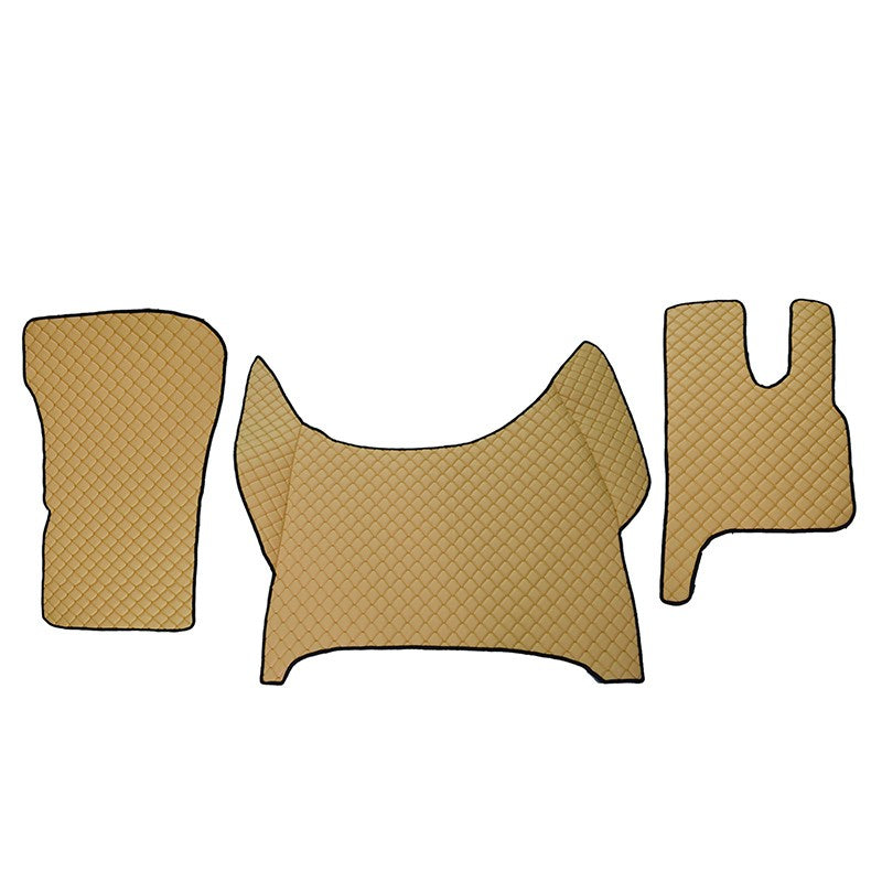 Tapis de sol beige en cuir synthétique (éco-cuir) – Conduite à droite, adapté pour DAF XF 2021+