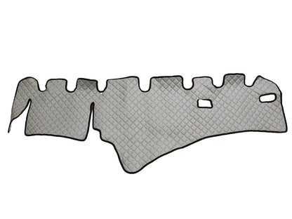 Tapis de tableau de bord droit – cuir synthétique (éco-cuir), gris, adapté pour Scania R 2009–2016, conduite à droite