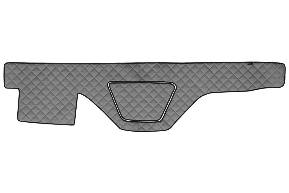 Tapis de tableau de bord pour conduite à droite – cuir synthétique (éco-cuir) gris, adapté pour DAF XF 105 Euro 5/Euro 6 (2007+)