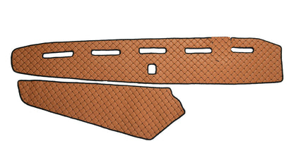 Tapis de tableau de bord – cuir synthétique (éco-cuir), conduite à droite, marron, adapté pour Volvo FH4 2013+, sans capteur