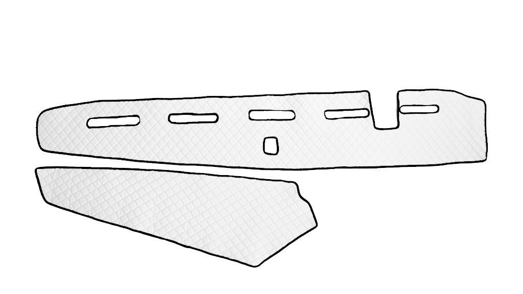 Jeu de tapis de tableau de bord blancs – cuir synthétique (éco-cuir), adapté pour Volvo FH4 conduite à droite, avec capteur, 2 pièces, 2013+