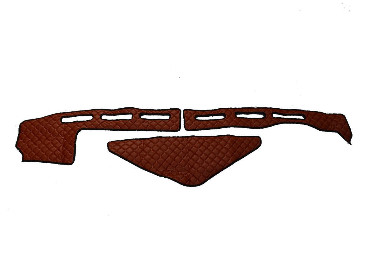 Tapis de tableau de bord en cuir synthétique (éco-cuir) – marron, conduite à droite, adapté pour Renault T avec capteur, cabine High Sleeper, 2013+