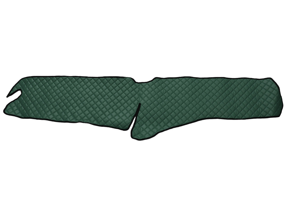 Tapis de tableau de bord – Volant à droite, cuir synthétique (éco-cuir), vert, adapté pour Scania R 2017+, sans ouverture