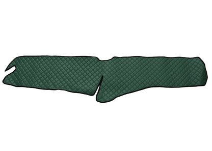Tapis de tableau de bord – Volant à droite, cuir synthétique (éco-cuir), vert, adapté pour Scania R 2017+, sans ouverture