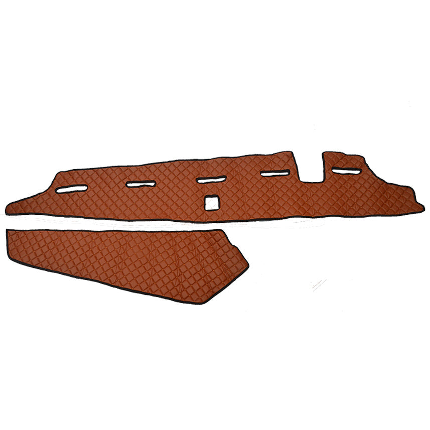 Tapis de tableau de bord – Volant à droite, cuir synthétique (éco-cuir), marron, adapté pour Volvo FH5 avec capteur 2020+
