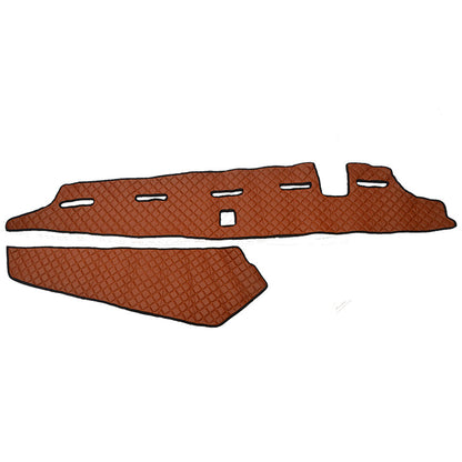 Tapis de tableau de bord – Volant à droite, cuir synthétique (éco-cuir), marron, adapté pour Volvo FH5 avec capteur 2020+