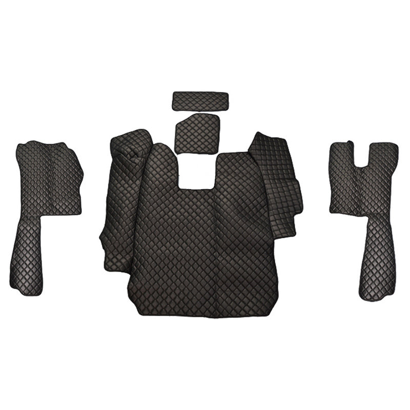 Tapis de sol droit en cuir synthétique (éco-cuir) – adapté pour Scania R, boîte automatique, 2004–2010, noir