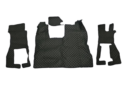 Jeu de tapis de sol en cuir synthétique (éco-cuir) – adapté pour Scania R, siège passager rabattable, conduite à droite, vert