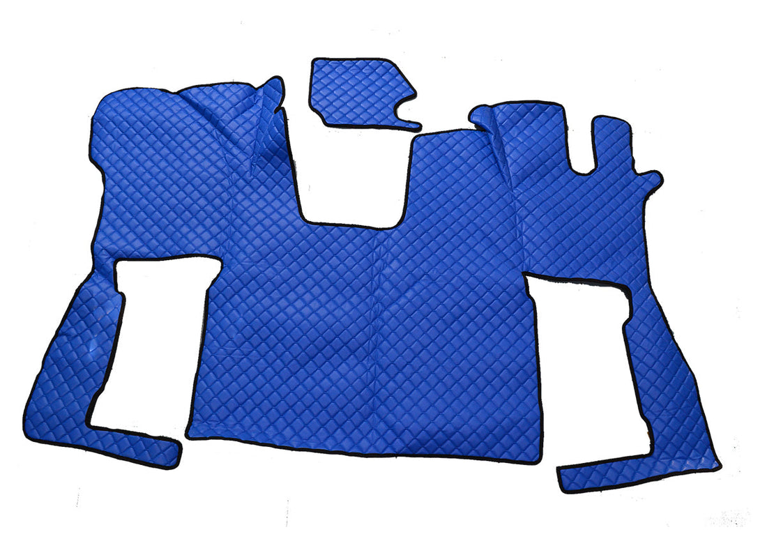 Tapis de sol en cuir – Volant à droite, adapté pour Scania S, plancher plat, siège passager à suspension, bleu