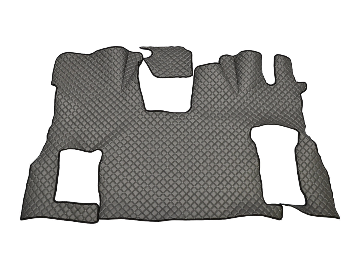 Tapis de sol en cuir synthétique (éco-cuir) – adapté pour Scania S Flat Floor, conduite à droite, gris foncé