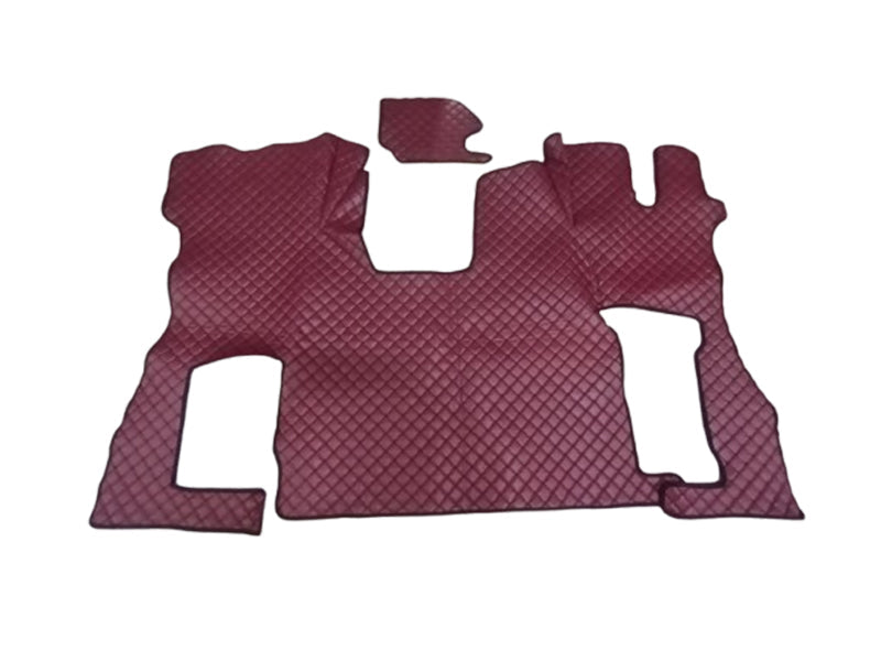 Tapis de sol en cuir synthétique (éco-cuir) bordeaux – adapté pour Scania S Flat Floor conduite à droite 2016+