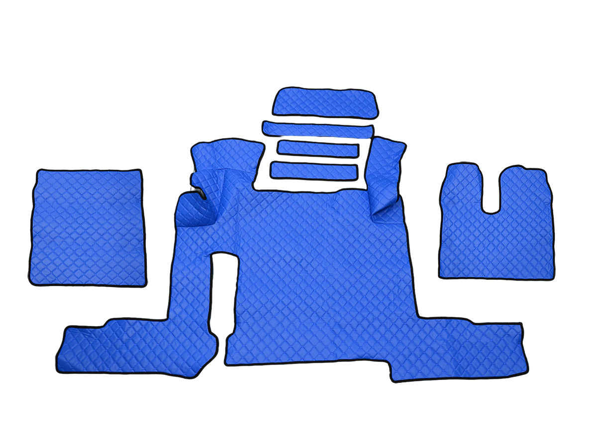 Tapis de sol bleu en cuir synthétique (éco-cuir) – adapté pour MAN TGX Automat, conduite à droite, 2018–, deux tiroirs
