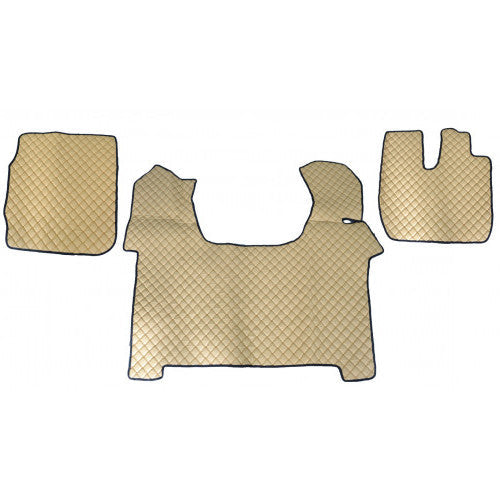 Tapis de sol beige en cuir synthétique – adaptés pour Iveco Stralis S-Way conduite à droite 2019