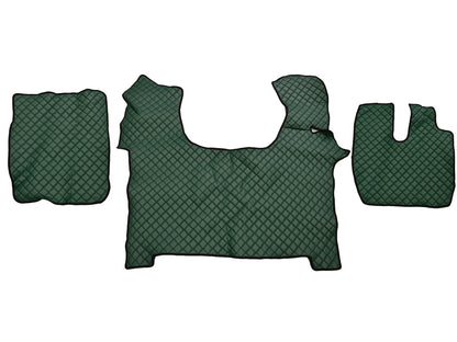Tapis de sol en cuir synthétique (éco-cuir) – adapté pour Iveco Stralis S-Way, conduite à droite, vert, 2019