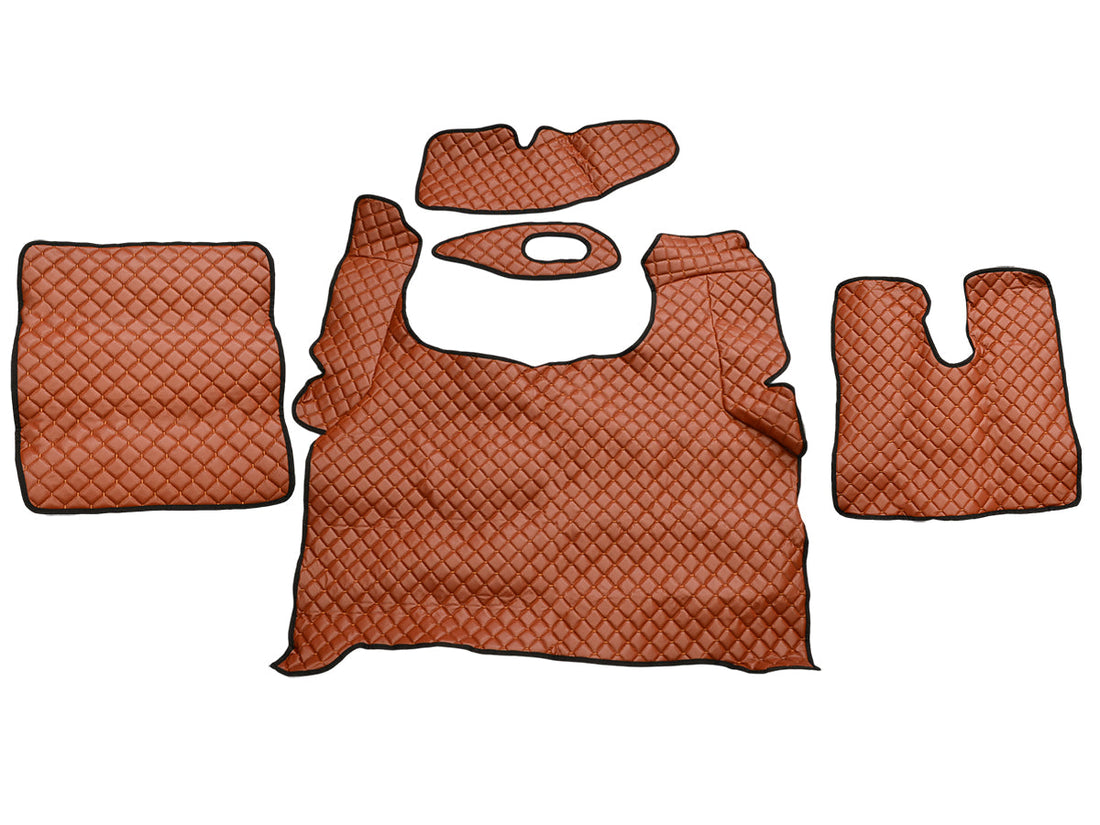 Καφέ πατάκια δαπέδου από τεχνητό δέρμα (eco leather) – κατάλληλο για MAN TGX, δεξιοτίμονο, 2020+