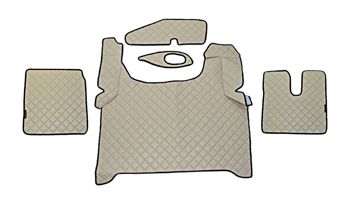Tapis de sol en cuir synthétique (éco-cuir) beige – Conduite à droite, adapté pour MAN TGX 2020+