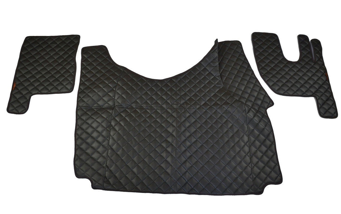 Черни подови стелки от изкуствена кожа (еко кожа) – дясна дирекция, подходящ за Renault Gama T Tunnel