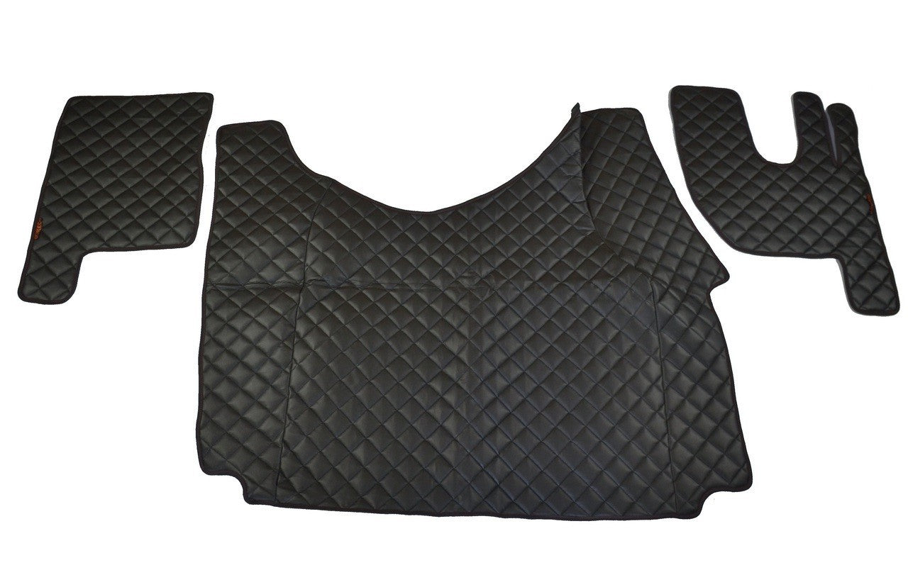 Tapis de sol en cuir synthétique (éco-cuir) noir – conduite à droite, adapté pour Renault Gama T Tunnel