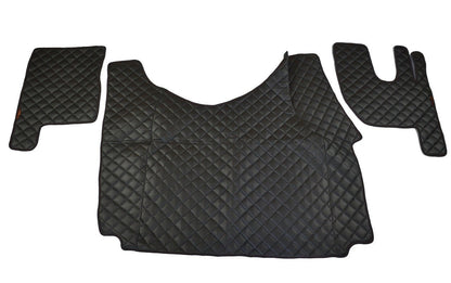 Tapis de sol en cuir synthétique (éco-cuir) noir – conduite à droite, adapté pour Renault Gama T Tunnel