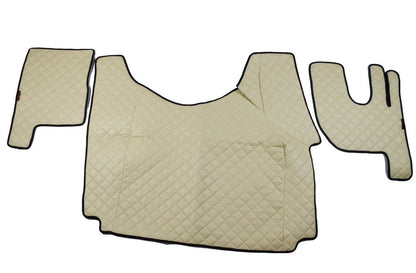 Jeu de tapis de sol beige en cuir synthétique (éco-cuir) – Conduite à droite, adapté pour tunnel Renault Gama T