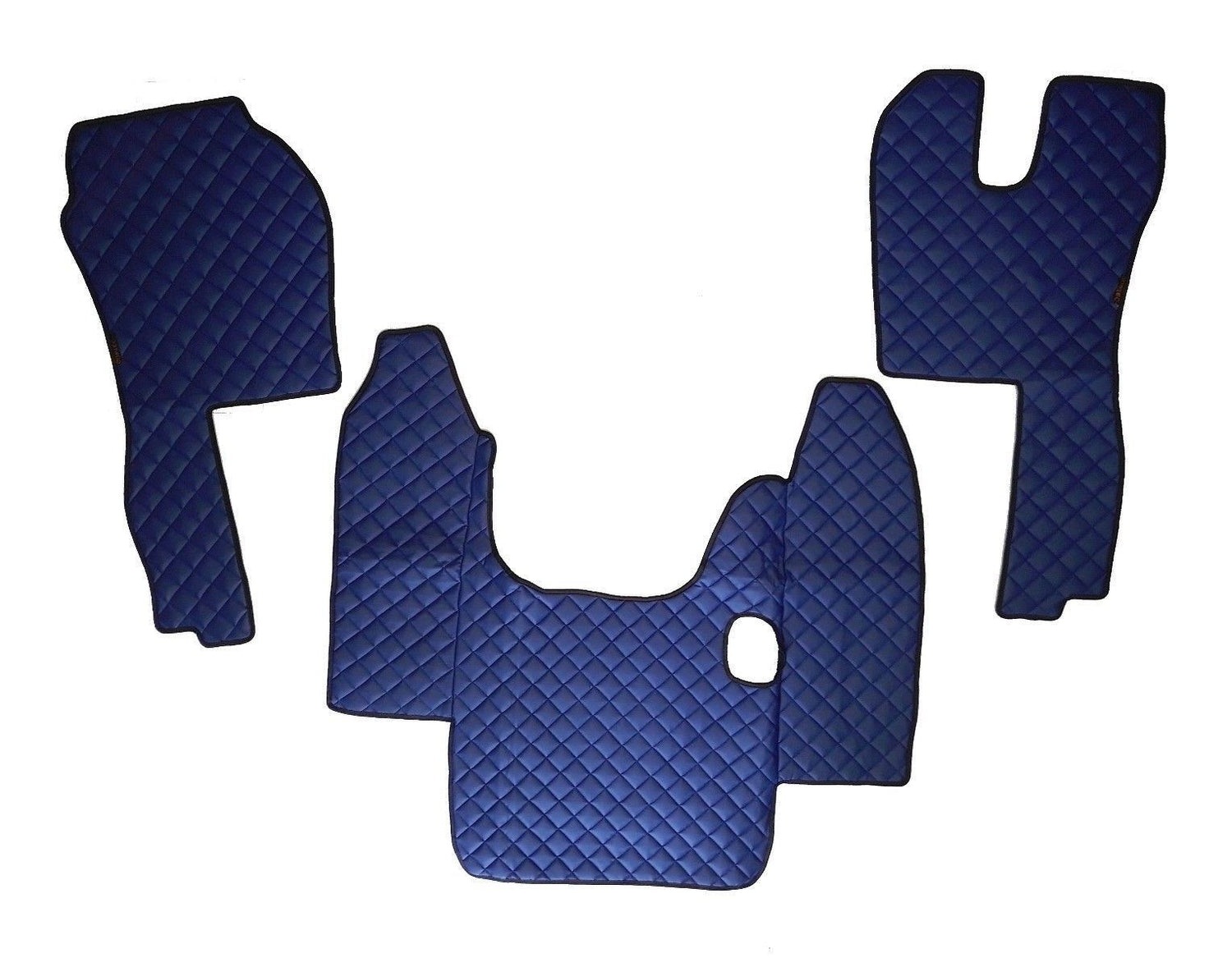 Tapis de sol en cuir synthétique (éco-cuir) bleu – conduite à droite, boîte manuelle, adapté pour Scania R 2004–2009