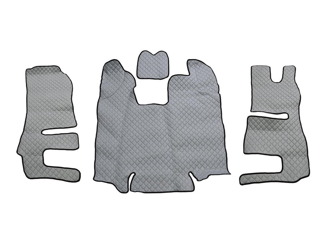 Tapis de sol en cuir synthétique (éco-cuir) gris – Volant à droite, adapté pour Scania R 2013–2016