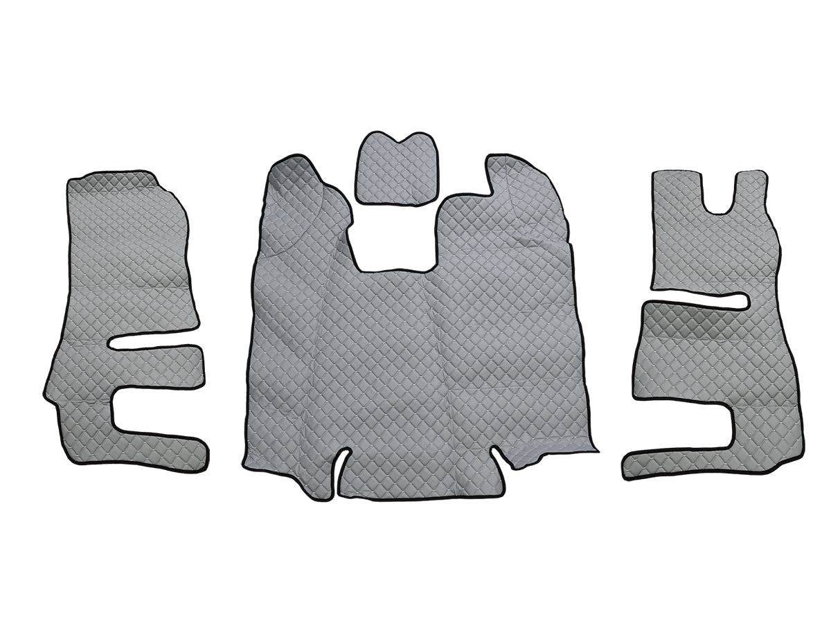 Tapis de sol en cuir synthétique (éco-cuir) gris – Volant à droite, adapté pour Scania R 2013–2016