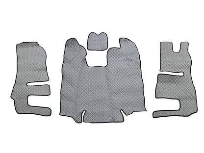 Tapis de sol en cuir synthétique (éco-cuir) gris – Volant à droite, adapté pour Scania R 2013–2016