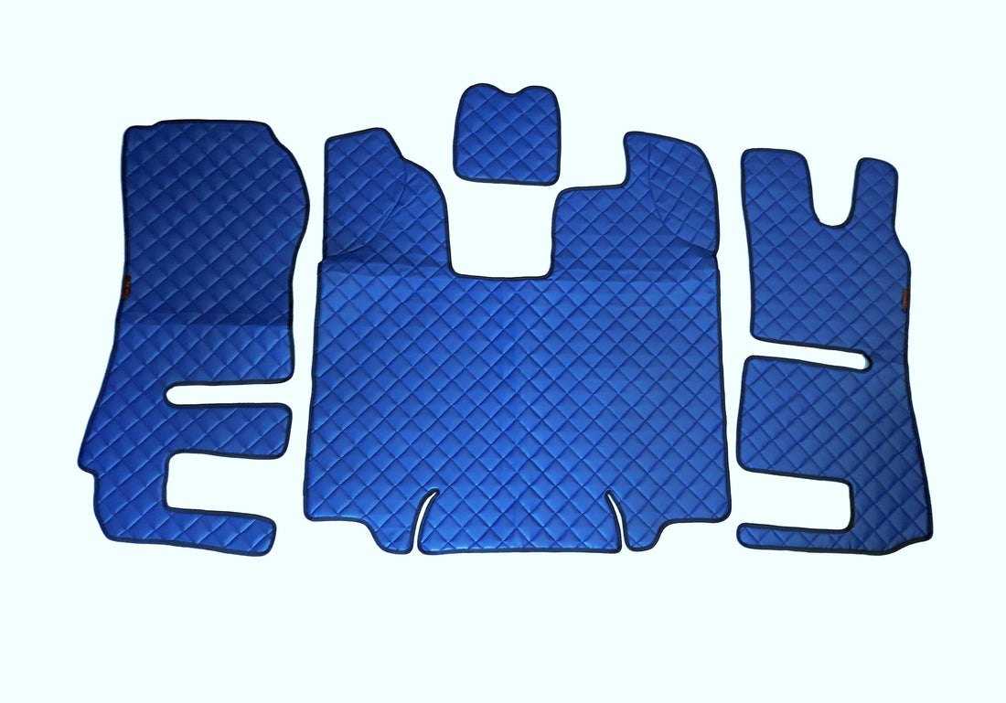 Μπλε πατάκια δαπέδου από τεχνητό δέρμα (eco leather) – Δεξιοτίμονα, κατάλληλο για Scania R 2013–2016