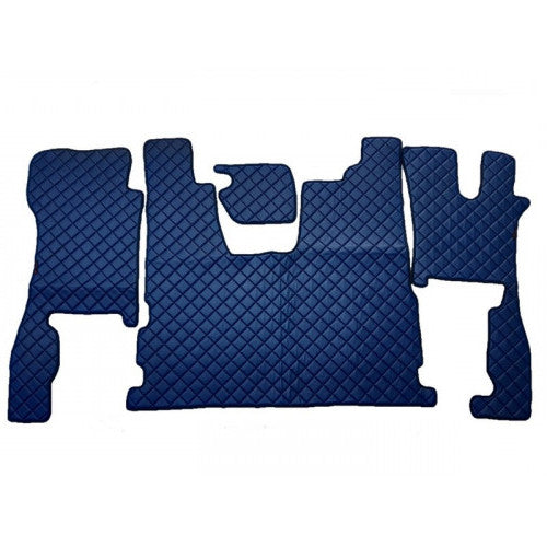 Tapis de sol en cuir synthétique (éco-cuir) bleu – Conduite à droite, adapté pour Scania R 2016+