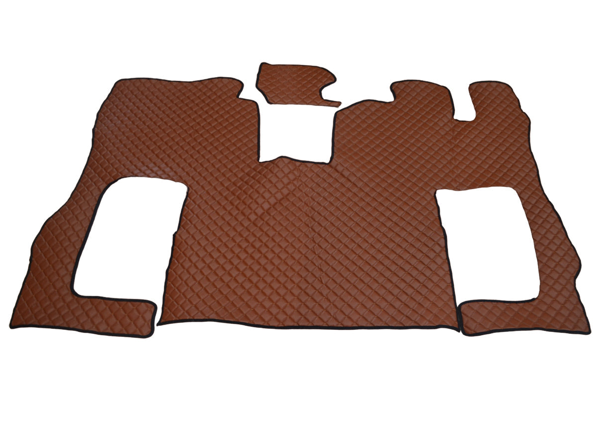 Tapis de sol marron en cuir synthétique (éco-cuir) – adapté pour Scania S, conduite à droite, 2020+