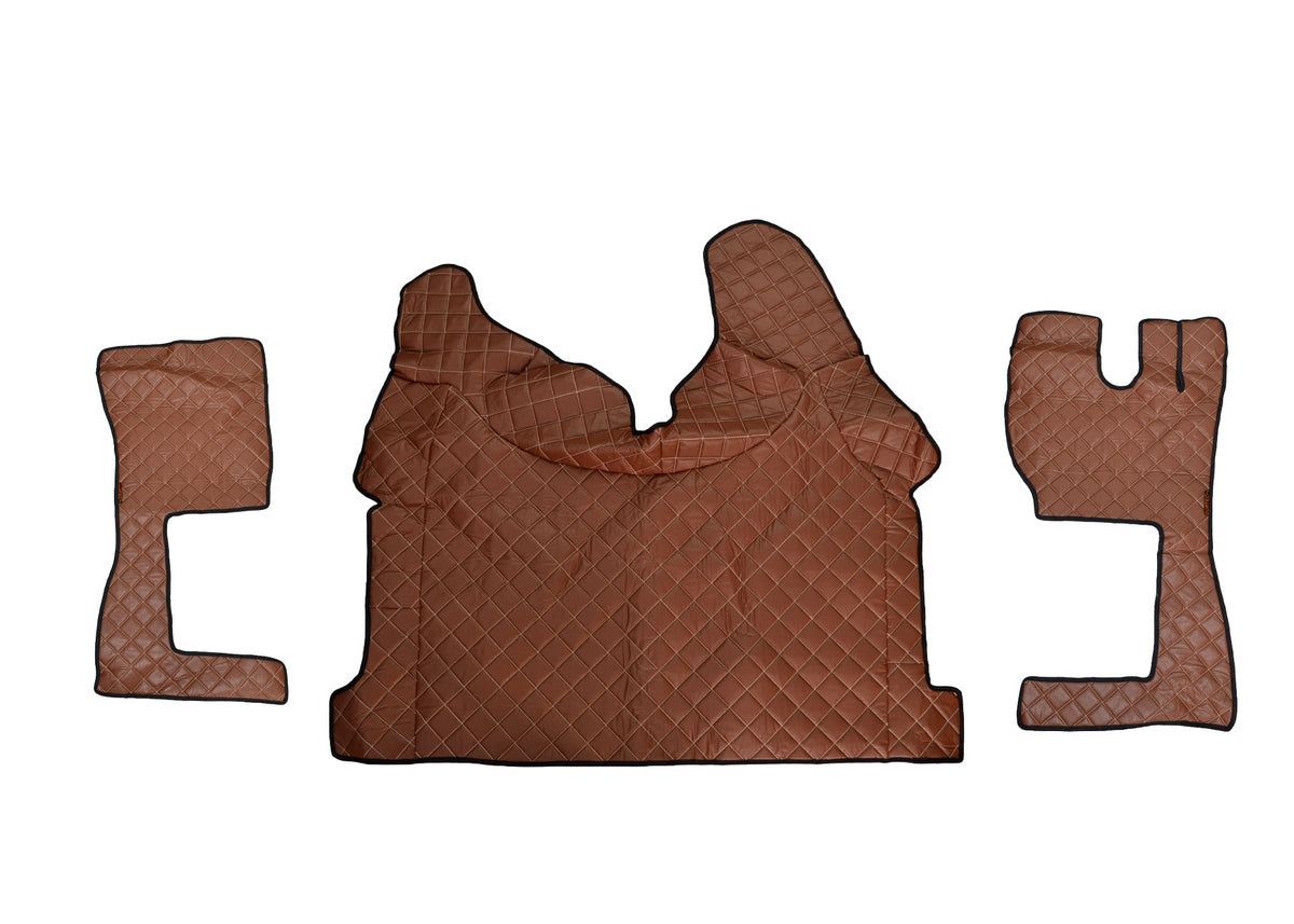 Tapis de sol brun en cuir synthétique (éco-cuir) – Conduite à droite, adapté pour Volvo FH 2013+