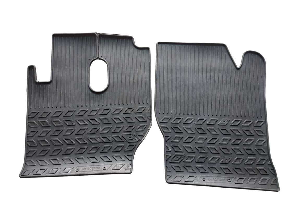Jeu de tapis de sol en caoutchouc – adapté pour Mercedes Actros, noir, côtés conducteur et passager