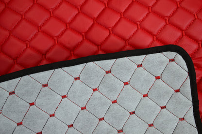 Coussin de siège universel en cuir rouge avec appui-tête intégré