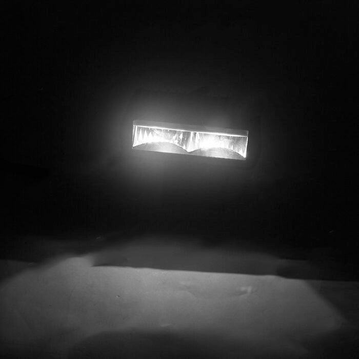 Rampe lumineuse d’avertissement à LED encastrée, 5 fonctions, 12/24 V, 155×55×70 mm