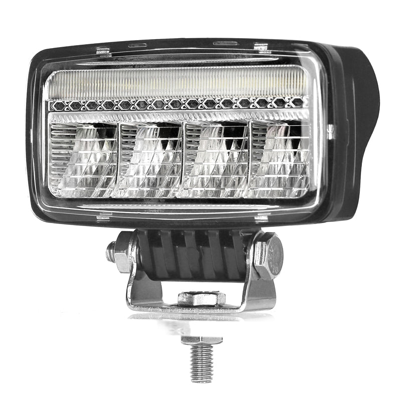 Projecteur de travail LED 15 W faisceau ponctuel avec DRL, fixation inférieure, 10–30 V, IP67/IP69K