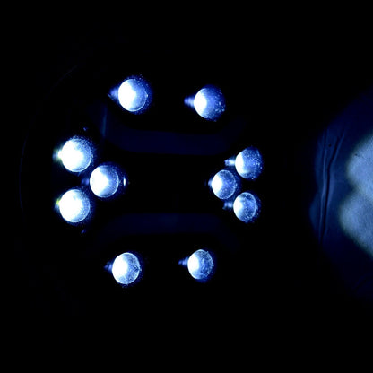 Projecteur longue portée halogène rond combiné avec DRL néon blanc/jaune, 12/24 V, 180 mm