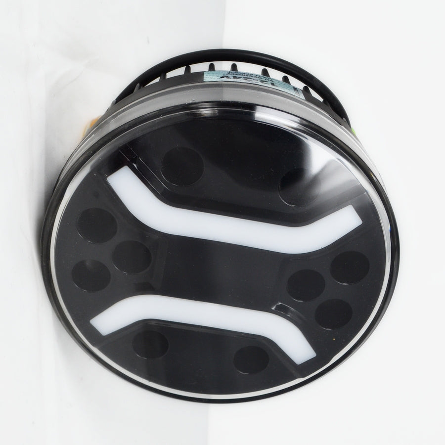 Projecteur longue portée halogène rond combiné avec DRL néon blanc/jaune, 12/24 V, 180 mm