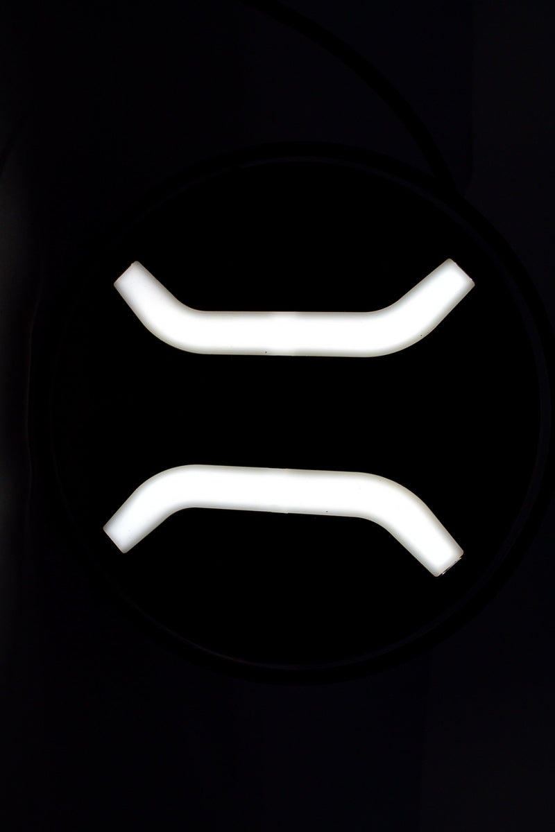 Projecteur longue portée halogène rond combiné avec DRL néon blanc/jaune, 12/24 V, 180 mm