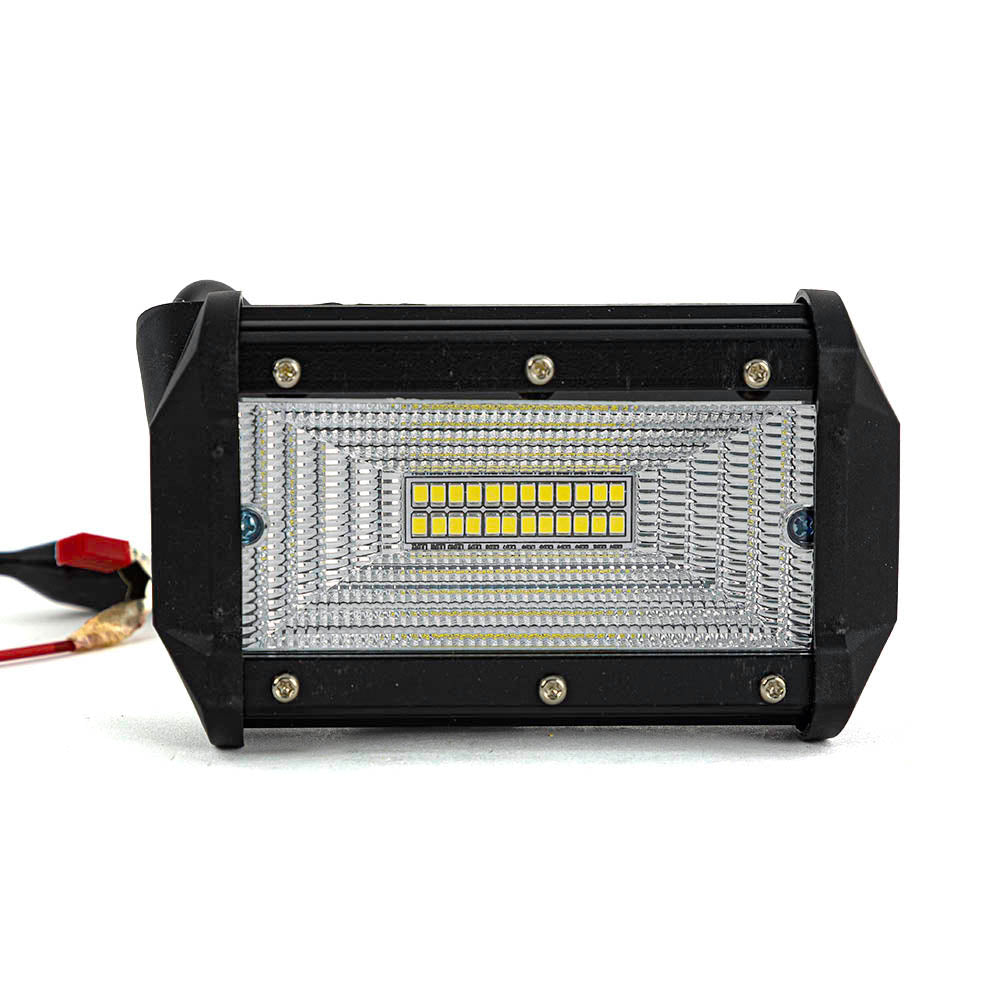 Barre de travail à LED, faisceau diffus, 72 W, 12/24 V, 130 × 75 × 55 mm