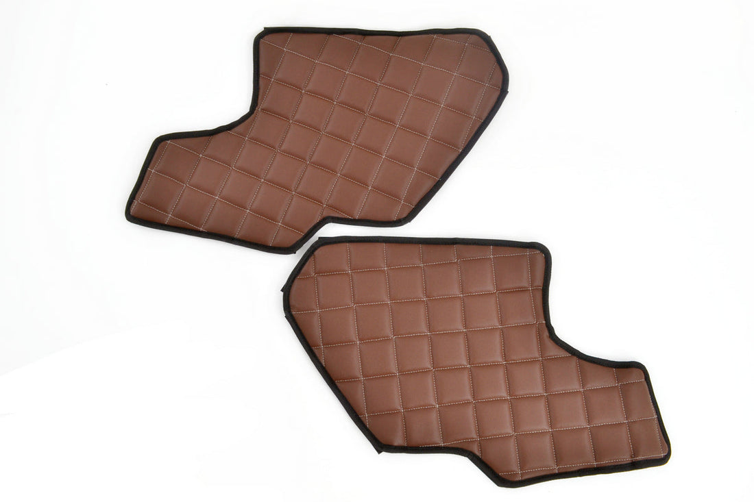 Tapis de sol de porte – jeu 2 pièces en cuir synthétique (éco-cuir) marron, adapté pour Scania R/S Next Gen 2017+