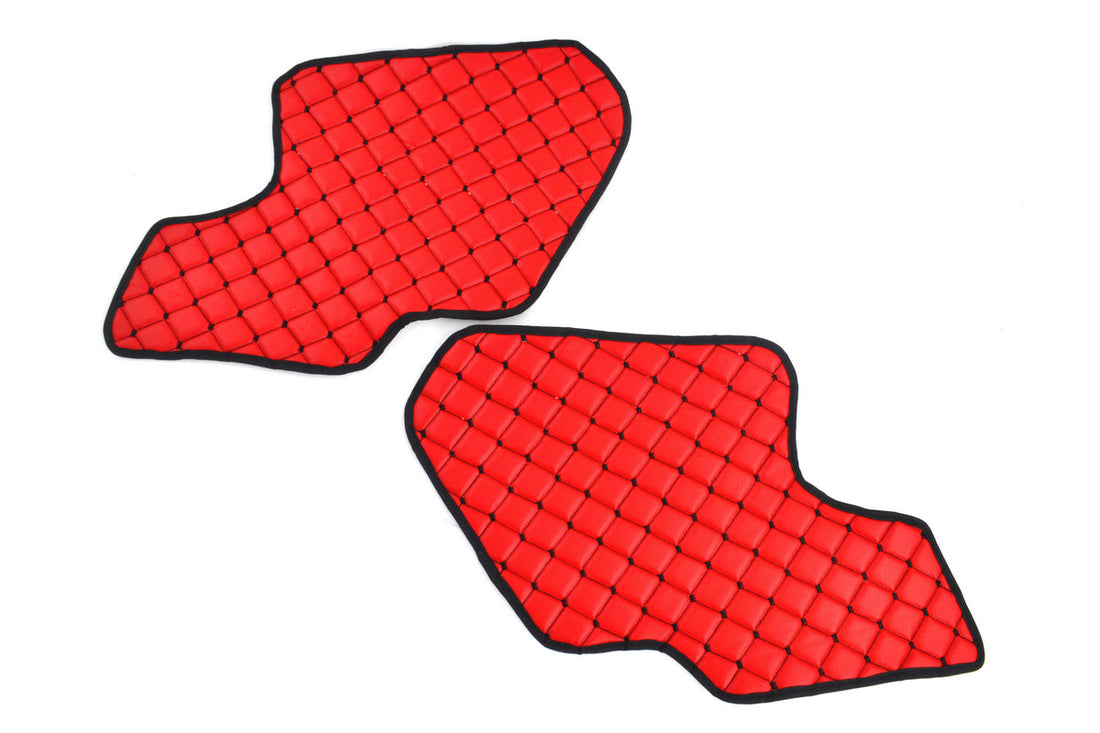 Tapis de porte – jeu 2 pièces en cuir synthétique (éco-cuir) rouge adapté pour Scania R/S Next Gen 2017+