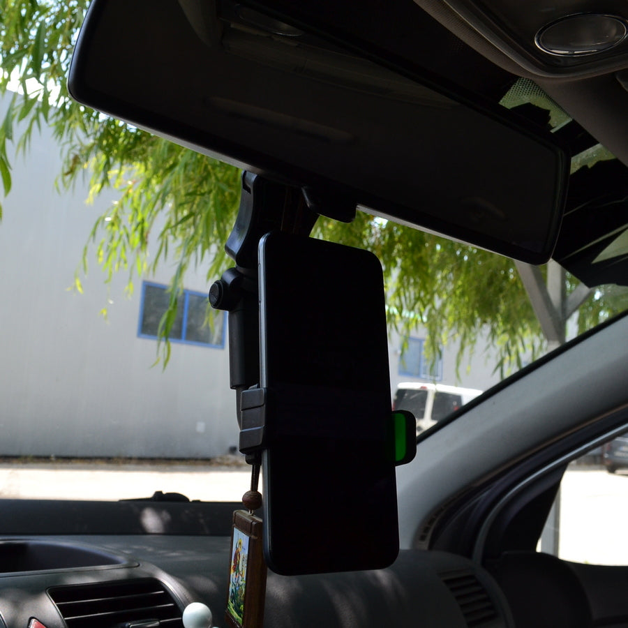 Universal Phone Holder – 360° Rearview Mirror Mount, 360° Rotating Car Phone Stand