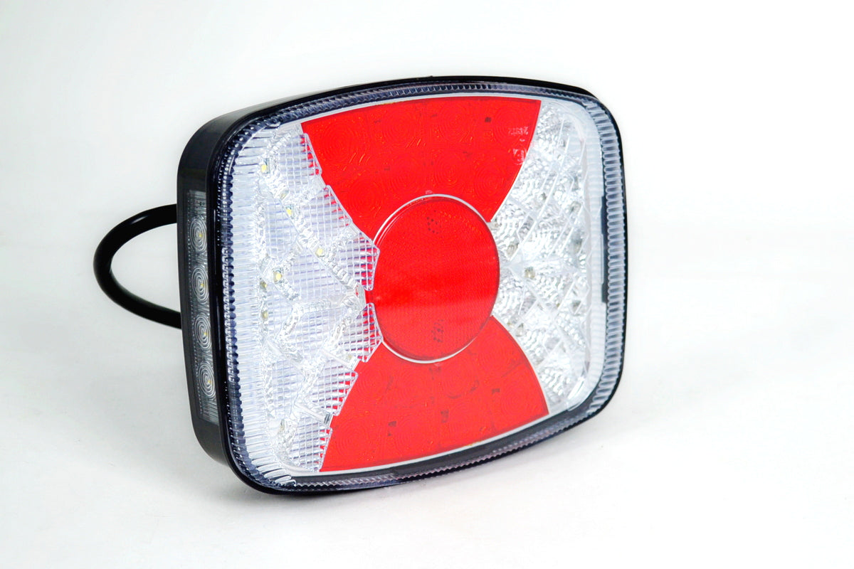 Feu arrière LED pour remorque – 24 V, 210 x 170 x 45 mm, feu arrière 4 fonctions avec connexion par câble